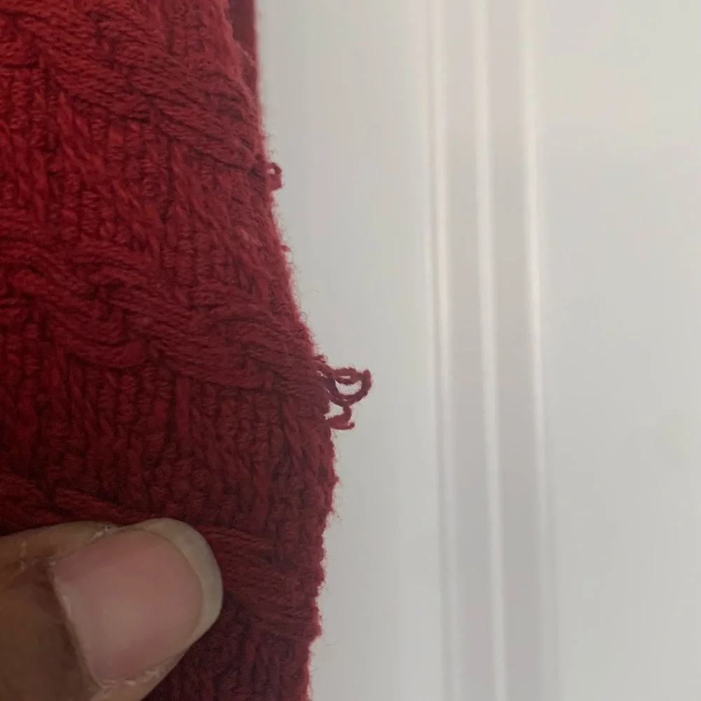 Lucky Brand *Flaw Cardigan Braid Knit Reddish Brown Medium Linen Blend Pockets